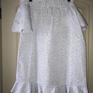 NWT off the shoulder seersucker dress
